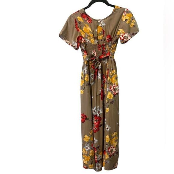 Angie Girls Romper Tan Floral SizeāS (girls) - Picture 2 of 9